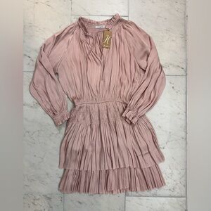 Lids Kate boutique dress Elegant Pink Pleated women’s medium m